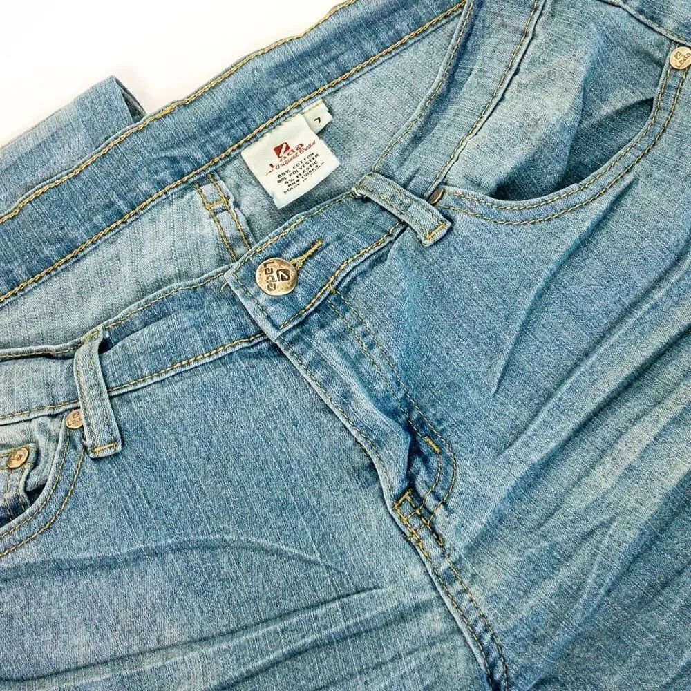 Lada Creased Blue Wash Jeans Sz 7 - Picture 2 of 10